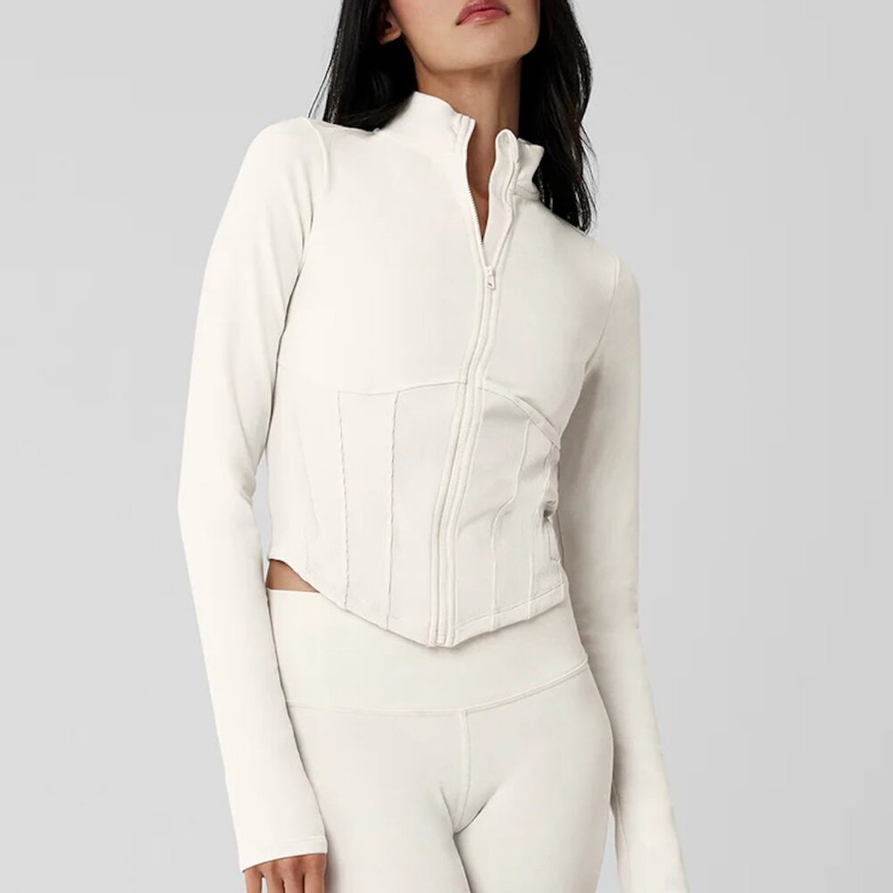 NWOT Alo Yoga Airbrush Corset Full Zip Jacket